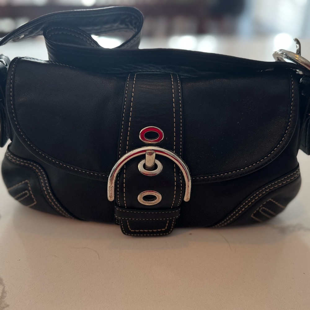 Coach Black Leather Women's Bag